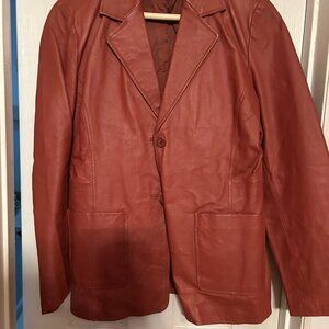 Taupe Leather Pant Suite